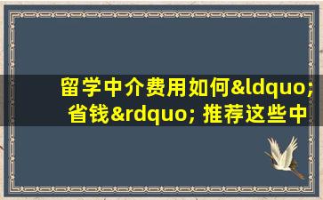 留学中介费用如何“省钱” 推荐这些中介！